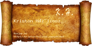 Kriston Héliosz névjegykártya